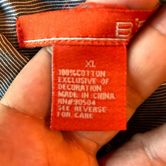 B'52 Men's Button Down Shirt blue Pin Stripe Size XL - Picture 4 of 9